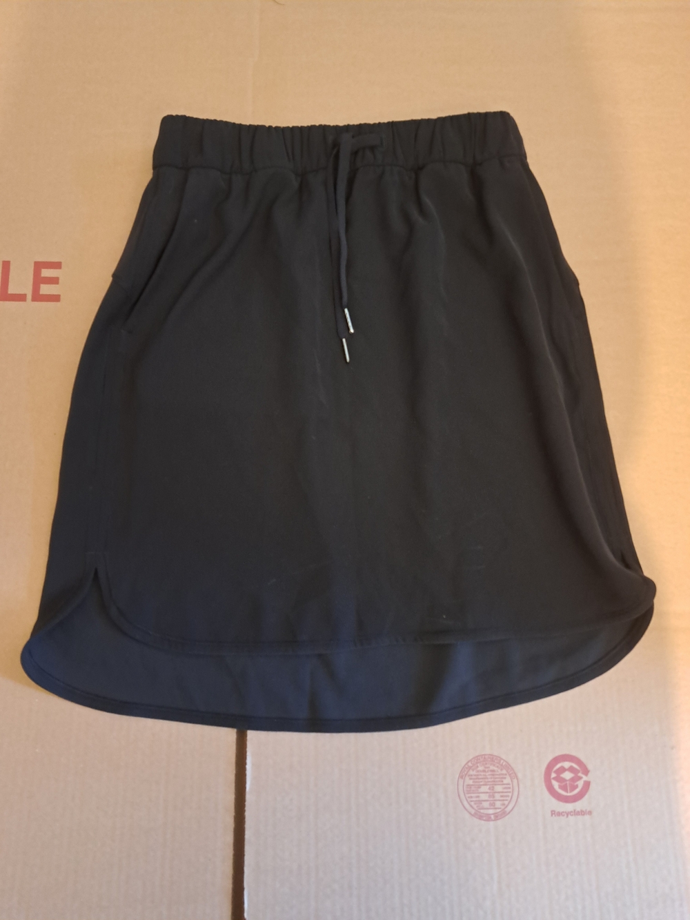 lululemon athletica Black Athletic Drawstring Mini Skirt